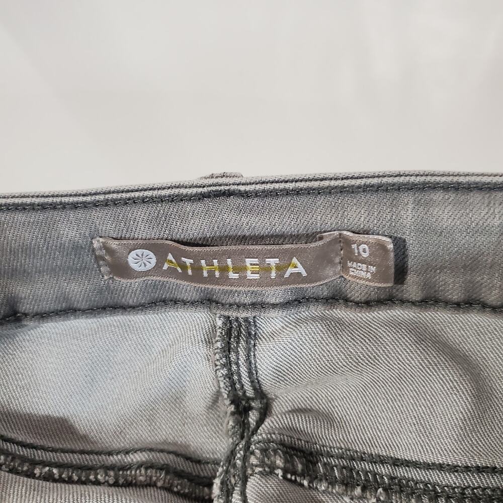 Athleta Skulptek Skinny Crop Jeans Womens Size 10 Granite Gray Fade Performance - Picture 7 of 11